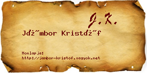 Jámbor Kristóf névjegykártya