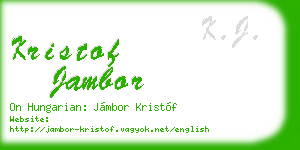 kristof jambor business card