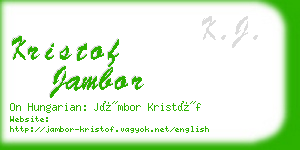 kristof jambor business card